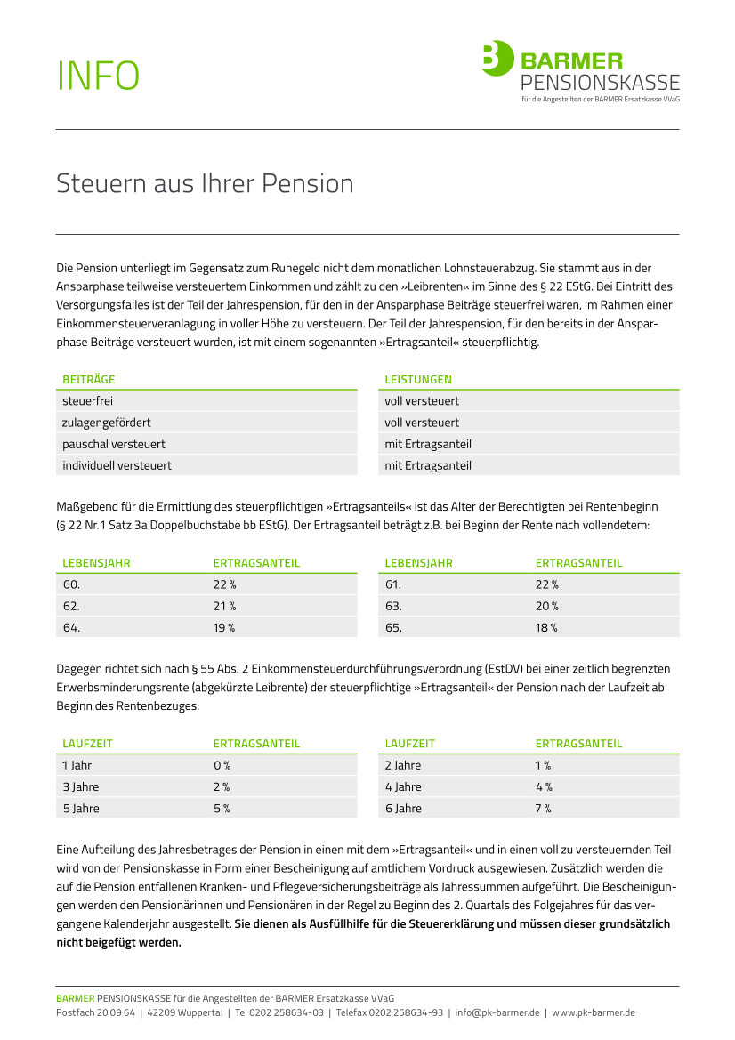 Infoblatt Steuern